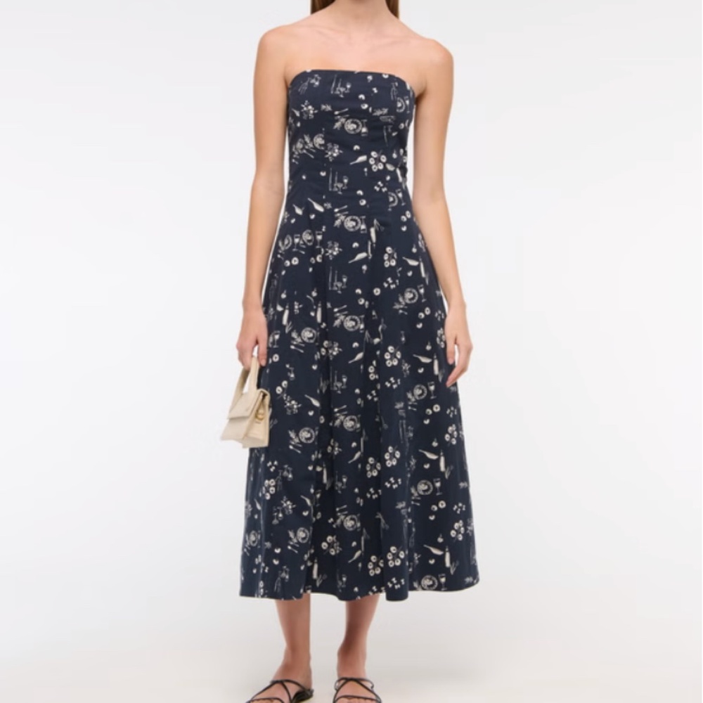 NWT A&F Mila Strapless Midi Dress - Picture 5 of 8